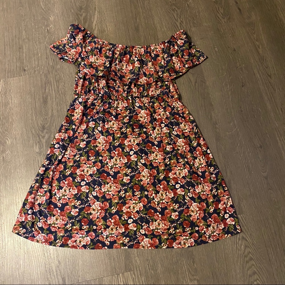 Off the Shoulder Floral Maternity Dress